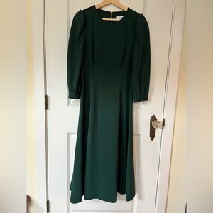 Calvin Klein Dark Green Long Sleeve Dress